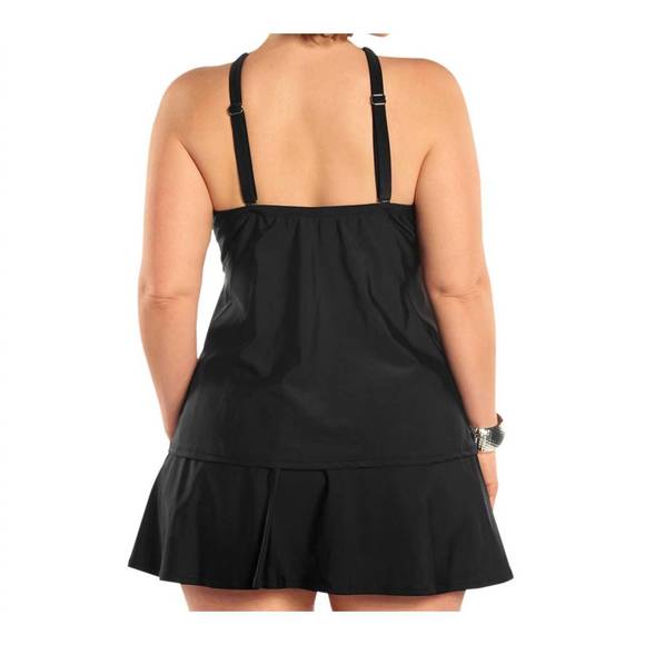 NEW ALWAYS FOR ME plus size siren tankini top with matching tankini bottom in bl - Picture 2 of 3